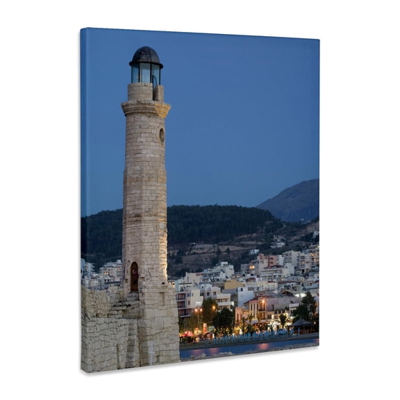 3dRose, GREECE, CRETE, Rethymno Venetian Harbor Lighthouse - EU12 WBI1618 - Walter Bibikow, Museum Grade Canvas Wrap 11x14