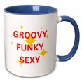 thumbnail image 1 of 3drose, Groovy Funky Sexy, 15oz Two-tone Blue Mug, 1 of 6