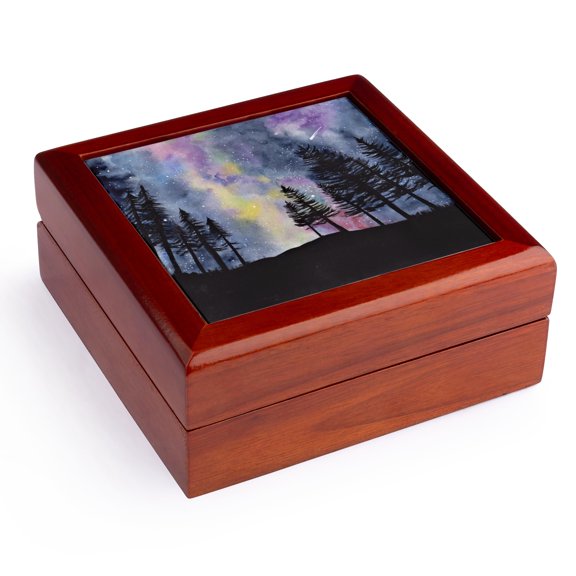 3dRose, Galaxy Landscape 1, Jewelry Box 5.5x5.5 inch with 4 inch tile