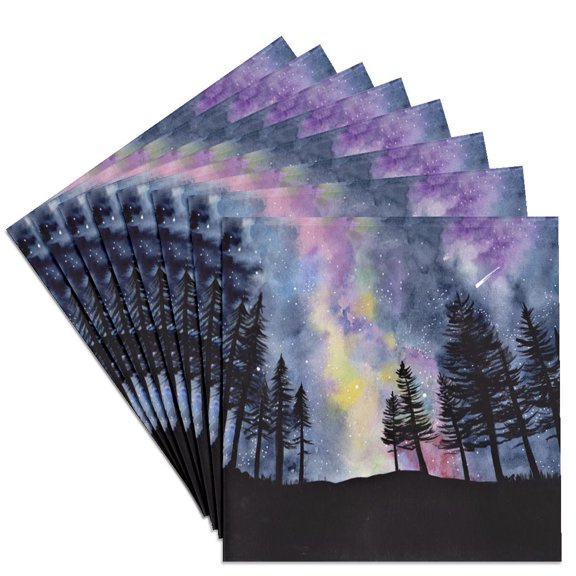 3drose, Galaxy Landscape 1, Set of 8 Ceramic Tile Coasters