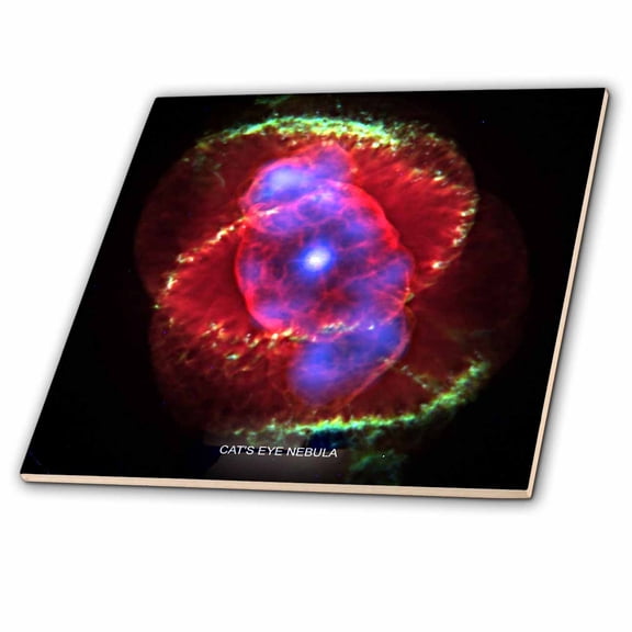 3dRose, Galaxy and Nebula - Cats Eye Nebula (Red Gases), 6 Inch Ceramic Tile