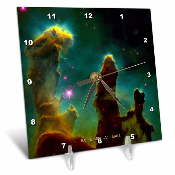 3dRose, Galaxy and Nebula - Eagle Nebula Pillars, 6x6 Desk Clock