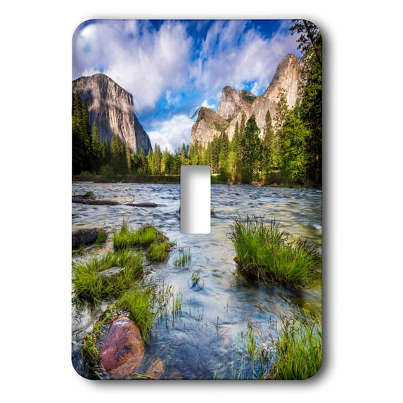 3dRose, Gates of the Valley landscape, Yosemite valley, California, Usa, single toggle switch