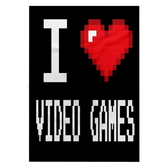 3dRose, Geeky Old School Pixelated Pixels 8-Bit I Heart I Love Video Games, 22x30 Bath Hand Pool Towel