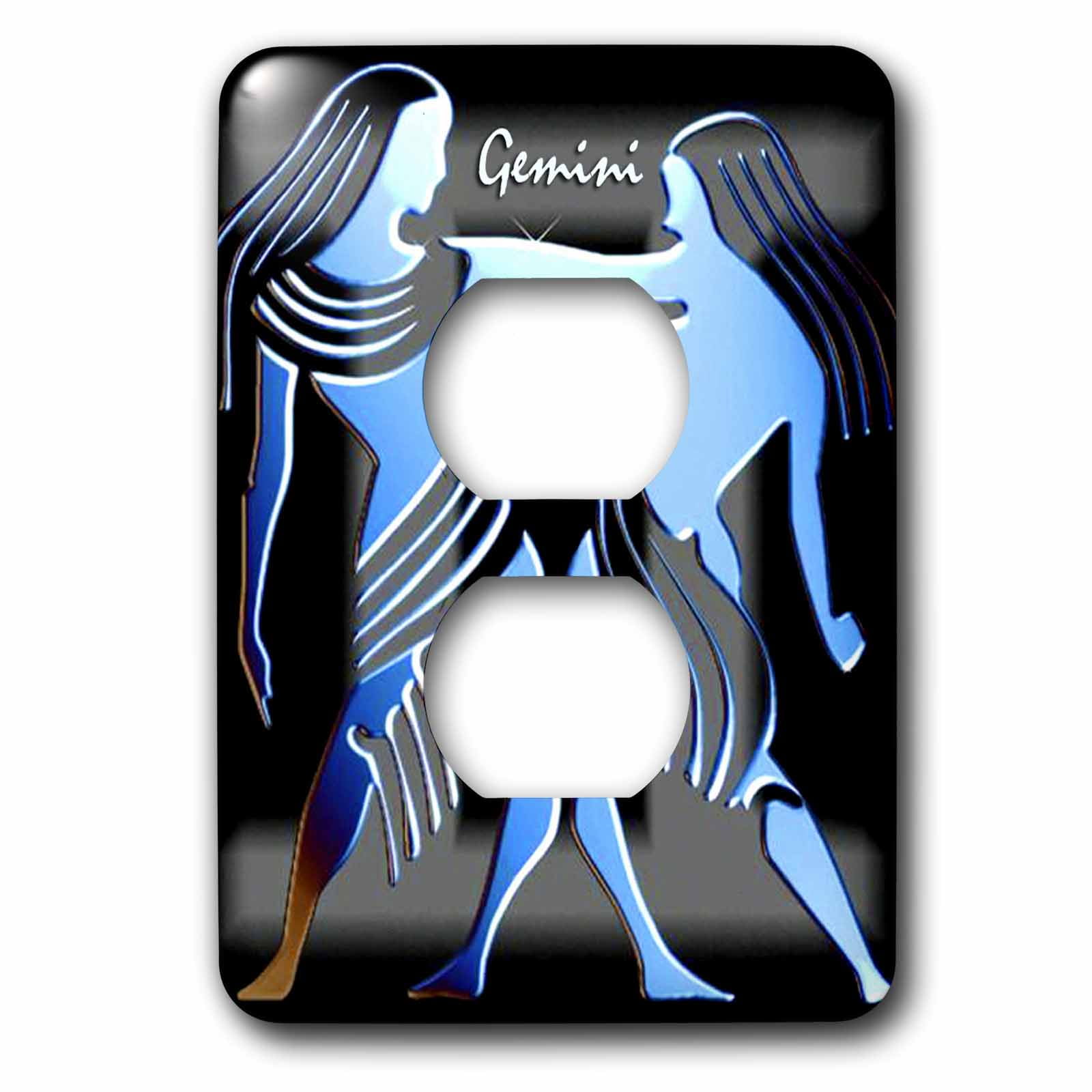 3dRose, Gemini Zodiac Sign, 2 plug outlet cover