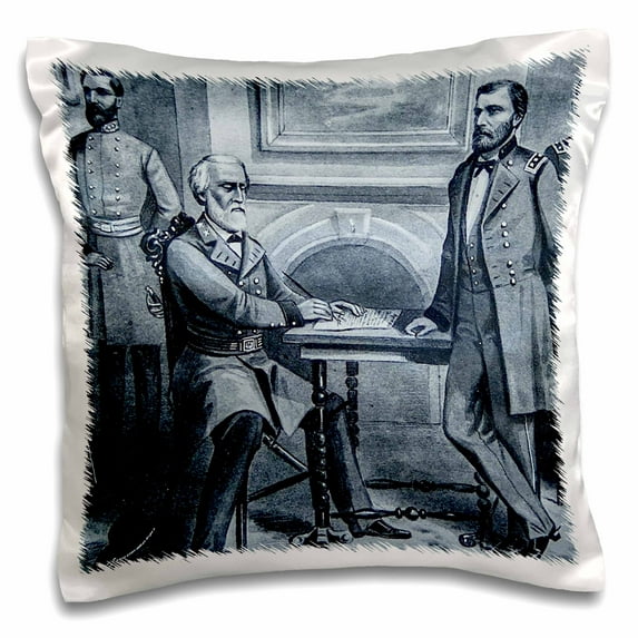 3dRose, General Lee surrenders at Appomattox Courthouse Virginia., 16x16 inch Pillow Case