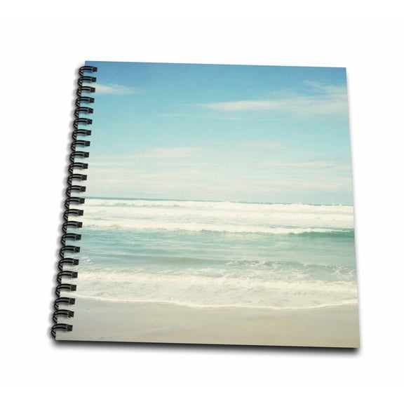 3dRose, Gentle Ocean Waves beach theme art, Memory Book 12 x 12 inch