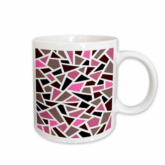 3drose, Geodesic Abstract Pattern Pink Rose Red, 15oz Mug