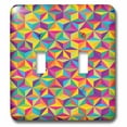 thumbnail image 1 of 3dRose, Geometric Illusions Cubes Rainbow Colors Abstract Funky Pattern, double toggle switch, 1 of 1
