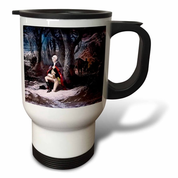 3drose, George Washington Prays at Valley Forge, 14oz Stainless Steel Travel Mug