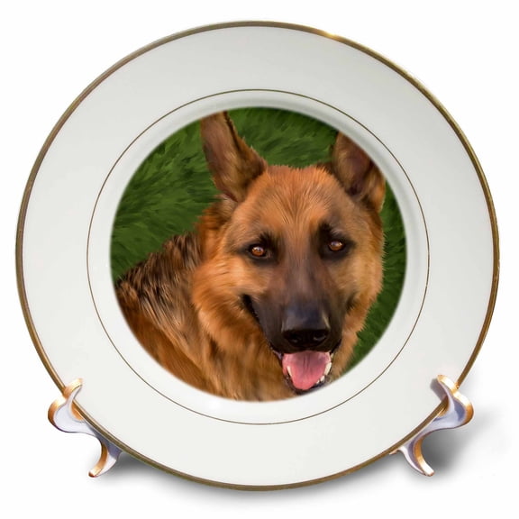 3dRose, German Shepard, 8 inch Porcelain Plate
