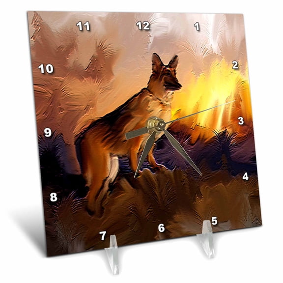 3dRose, German Shepherd, 6x6 Desk Clock