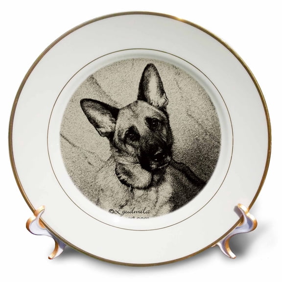 3dRose, German Shepherd , 8 inch Porcelain Plate
