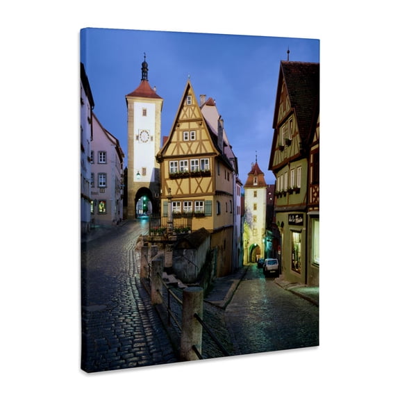 3dRose, Germany, Bavaria, Rothenburg ob Der Tauber, building and streets, Museum Grade Canvas Wrap 16x20