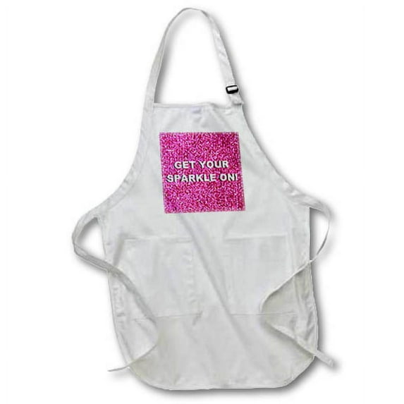 3dRose, Get your sparkle on - fun girly hot pink faux glitter texture graphic - glam girls humor - bling, BLACK Full Length Apron with Pockets 22w x 30l
