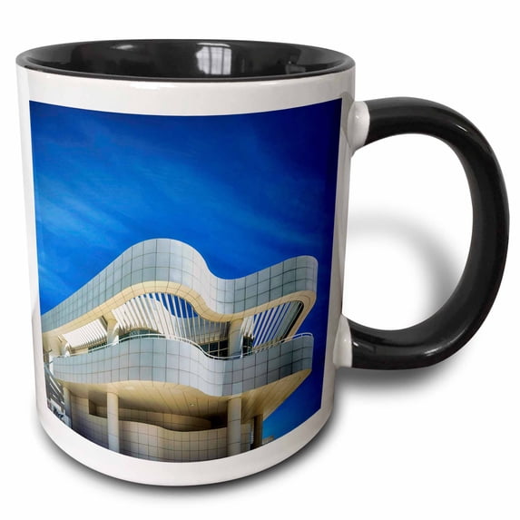 3drose, Getty Modern Building, 11oz Two-tone Black Mug