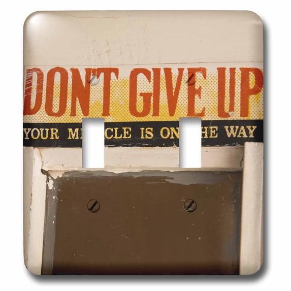 3dRose, Ghana, Bolgatanga, Dont Give Up religious sign -AF19 ALA0211 - Alida Latham, double toggle switch