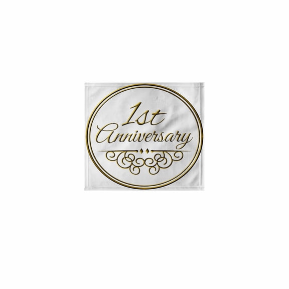 3dRose, Gift For 1st Anniversary - Gold Text For Celebrating Wedding Anniversaries 1 - First One Year Together, 11x12 Wash Cloth for Face and Body