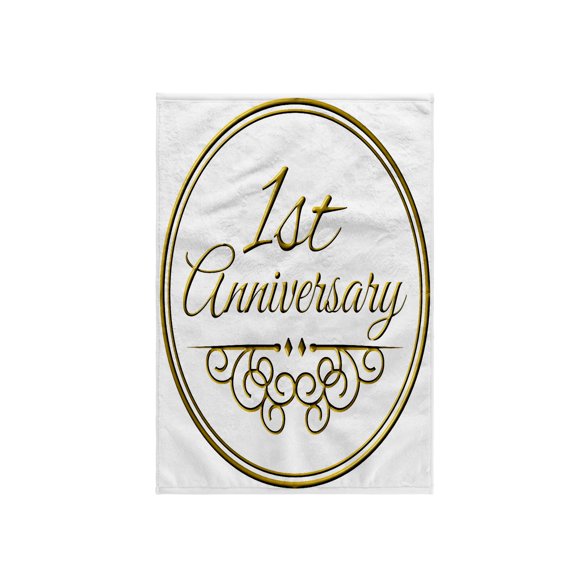 3dRose, Gift For 1st Anniversary - Gold Text For Celebrating Wedding Anniversaries 1 - First One Year Together, 15x22 Hand Towel