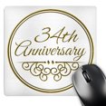 thumbnail image 1 of 3dRose, Gift For 34th Anniversary - Gold Text For Celebrating Wedding Anniversaries - 34 Years Married Together, MousePad, 1 of 7