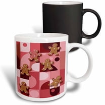 3drose, Gingerbread Man Retro Christmas Cookie Holiday Baking, 11oz Magic Transforming Mug