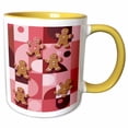 thumbnail image 1 of 3drose, Gingerbread Man Retro Christmas Cookie Holiday Baking, 15oz Two-tone Yellow Mug, 1 of 6