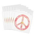 thumbnail image 1 of 3drose, Girly Pink Watercolor Gold Heart Peace Sign, 6 Greeting Cards with Envelopes, 1 of 7