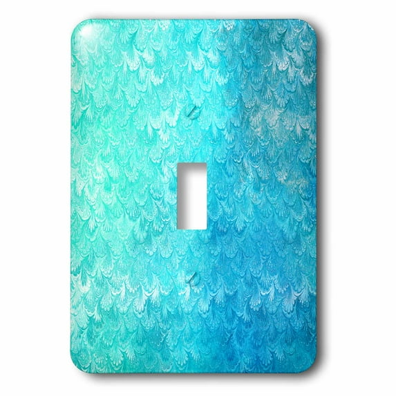3dRose, Girly Trend Teal Blue Luxury Elegant Mermaid Scales Glitter Glamor, single toggle switch