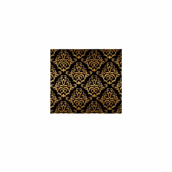 3dRose, Glam Gold and Black Large Damask Pattern, 11x12 Wash Cloth for Face and Body