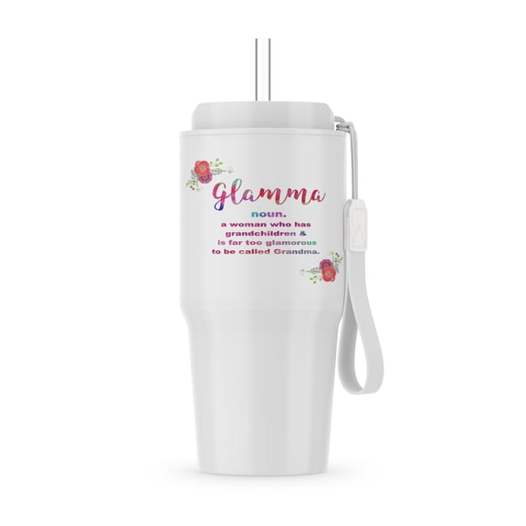 Glamma - Glam-Ma - Glamorous Grandma - Floral Pink Funny Definition, 20oz Tumbler