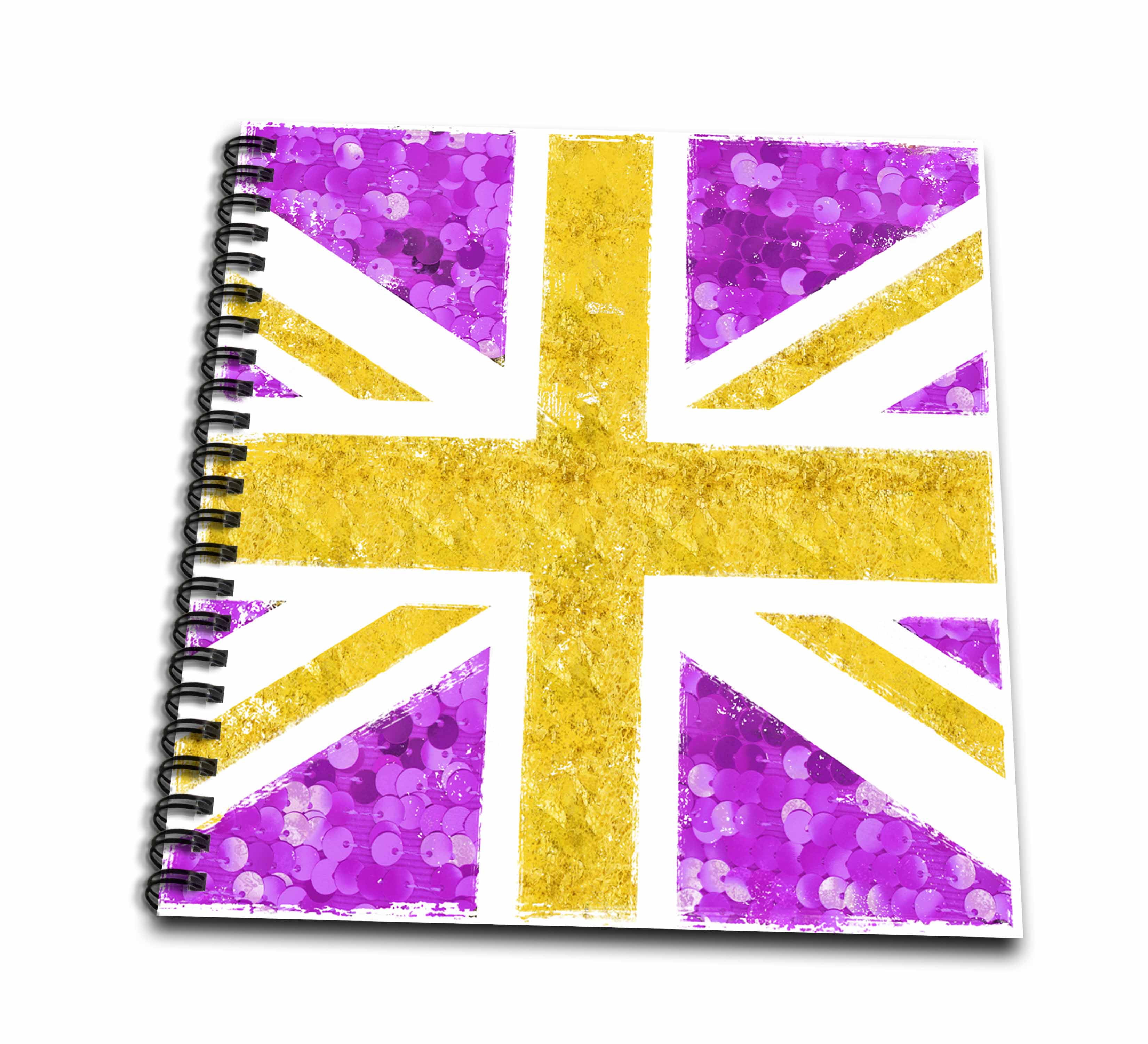 3dRose, Glamour British Flag In Fake Colors Of Pink And Yellow, Mini Notepad 4 x 4 inch