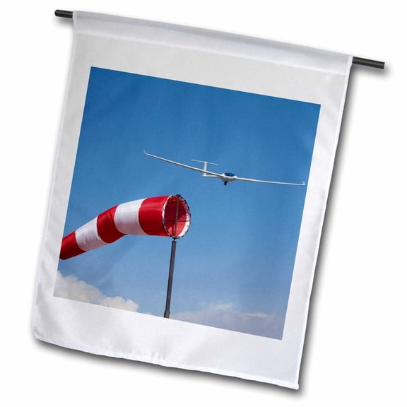 3dRose, Glider, Wind Sock, Aviation, Airport, Santiago, Chile - SA05 DWA0059 - David Wall, 18 x 27 inch Garden Flag