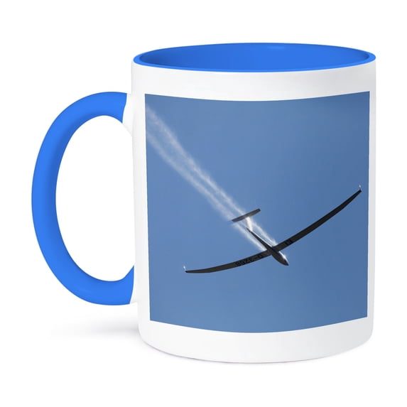 3dRose, Glider airplane, Water Ballast, Santiago, Chile - SA05 DWA0067 - David Wall, 11oz Two-Tone Blue Mug
