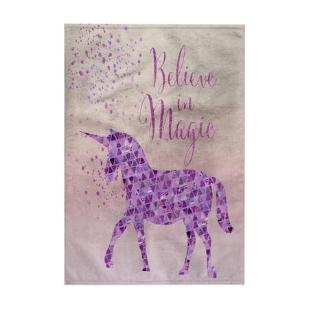 3dRose, Glittering Unicorn And Test Believe In Magic, 15x22 Hand Towel