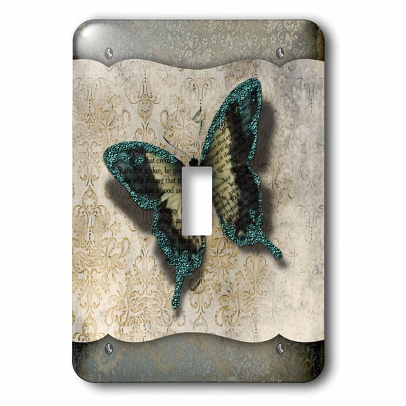 3dRose, Glittery Butterfly, single toggle switch