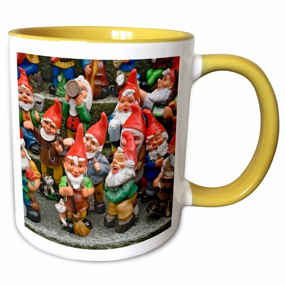 3drose, Gnomes Souvenir Shop, Appenzeller, Switzerland - Eu29 Aje0029 - Adam Jones, 11oz Two-tone Yellow Mug