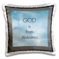 thumbnail image 1 of 3dRose, God is from Alabama phrase with clouds, 16x16 inch Pillow Case, 1 of 1