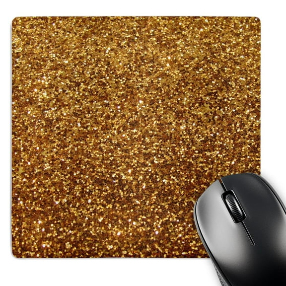 3dRose, Gold Faux Glitter - photo of glittery texture - glam sparkles sparkly bling - glam stylish girly, MousePad