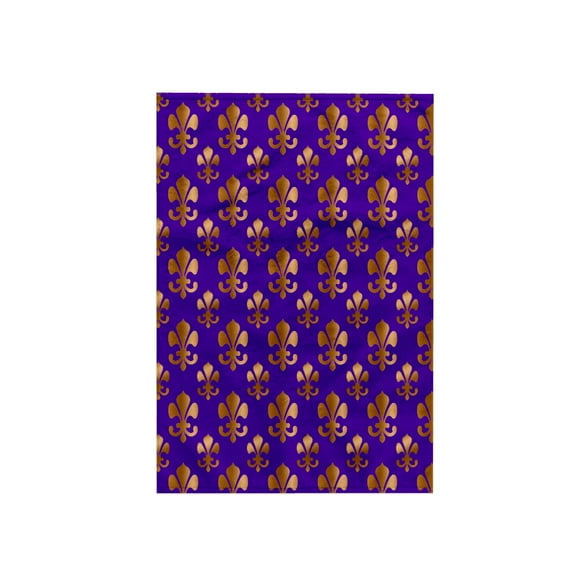 3dRose, Gold Fluer de lis pattern on a dark purple background , 15x22 Hand Towel