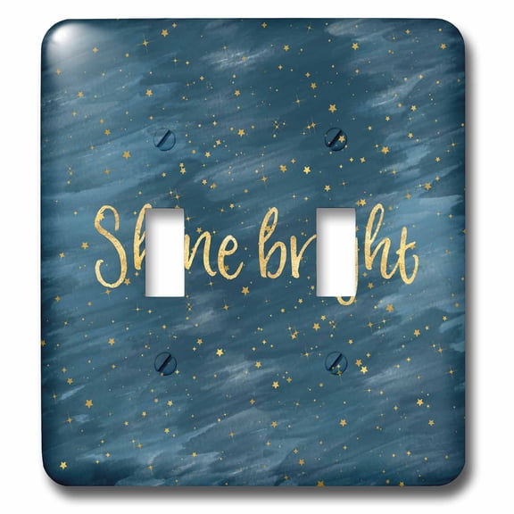3dRose, Gold Stars Inspirational Shine Bright, double toggle switch