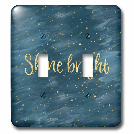 3dRose, Gold Stars Inspirational Shine Bright, double toggle switch