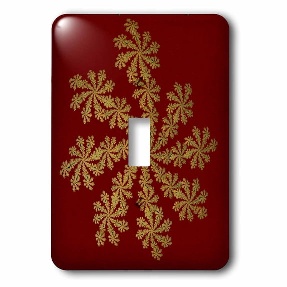 3dRose, Gold on Burgundy Snowflake, single toggle switch