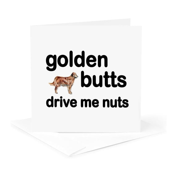 3drose, Golden Butts Drive Me Nuts, 1 Greeting Card with Envelope