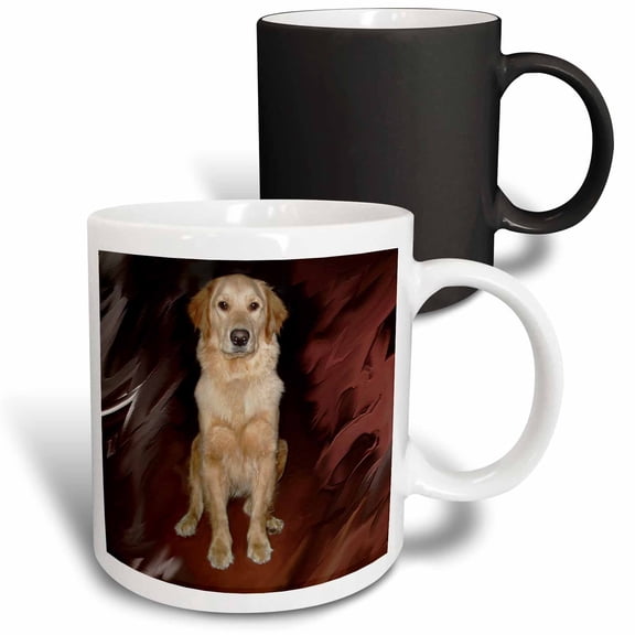 3drose, Golden Retriever, 11oz Magic Transforming Mug
