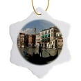 thumbnail image 1 of 3drose, Gondolas on the Grand Canal in Venice, Italy - Eu16 Dny0013 - David Noyes, 3 inch Snowflake Porcelain Ornament, 1 of 7