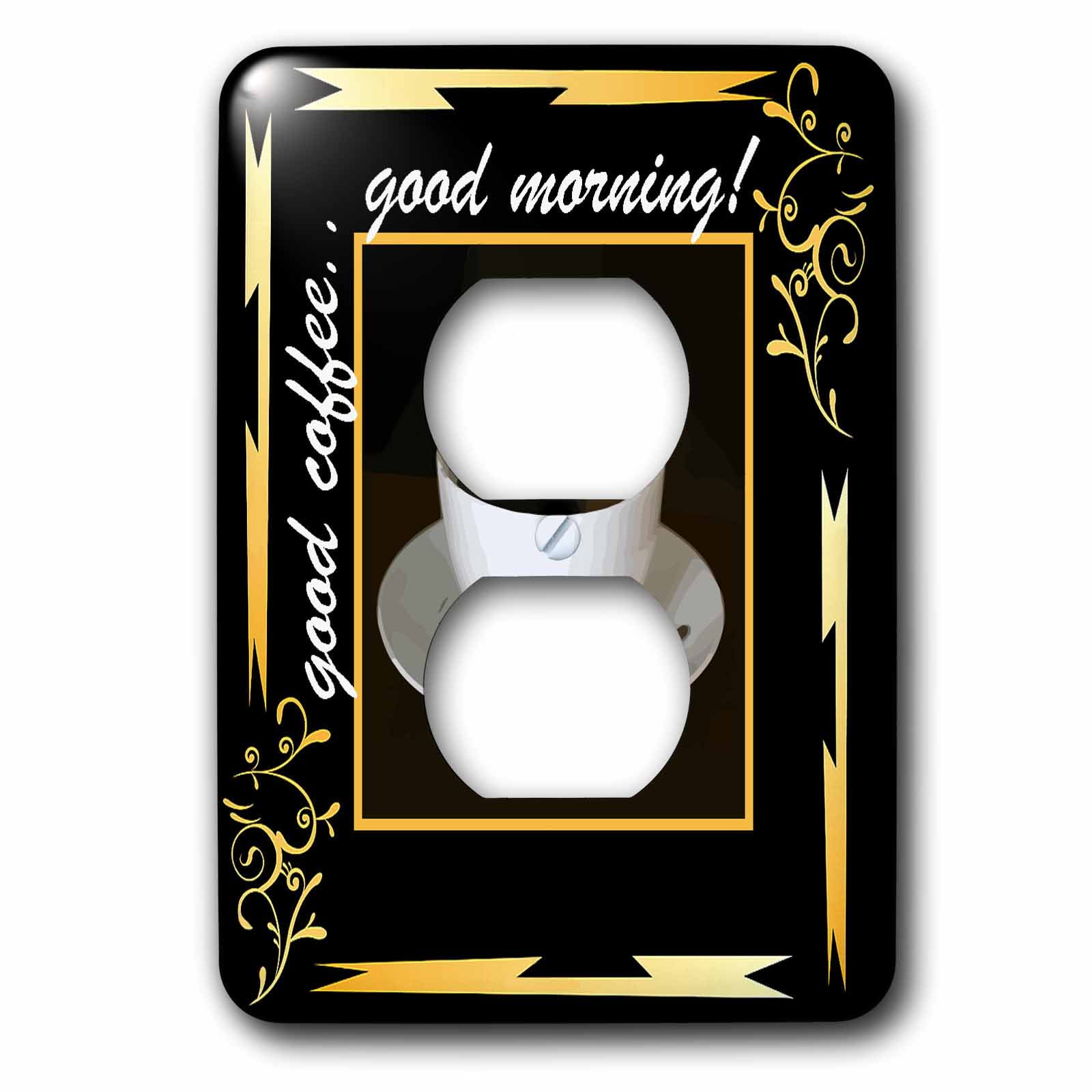 3dRose, Good Coffee Good Morning, 2 plug outlet cover