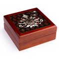 thumbnail image 1 of 3dRose, Gothic Vampire Skull Emblem on Dark Red Damask Background, Jewelry Box 5.5x5.5 inch with 4 inch tile, 1 of 8