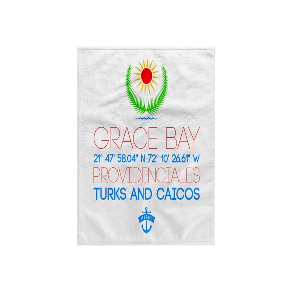 3dRose, Grace Bay, Providenciales, Turks and Caicos Islands. Travel gift, 15x22 Hand Towel