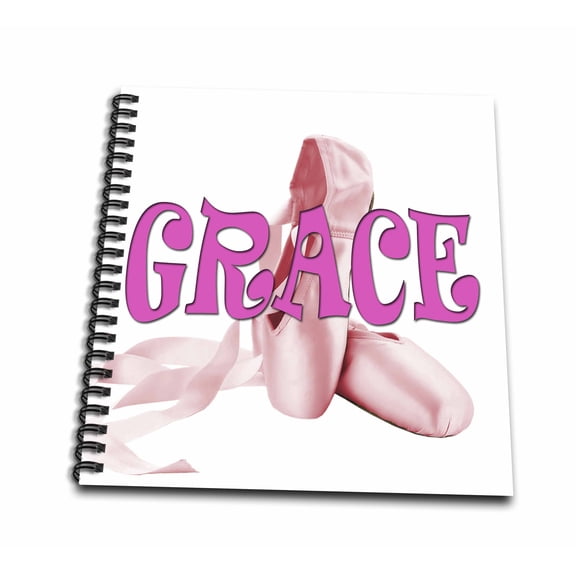 3dRose, Grace. Pink Ballet Shoes., Memory Book 12 x 12 inch