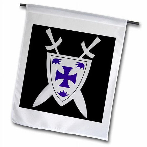3dRose, Gray and Blue Medieval Armour On A Black Background, 18 x 27 inch Garden Flag